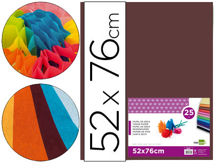 25h. papel seda Liderpapel 52x76cm. 18g/m² marrón